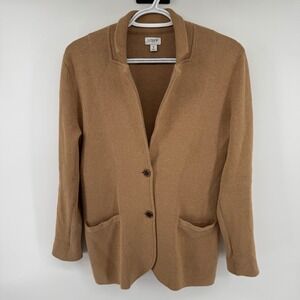 J.Crew Re-Imagined Camel Brown Cotton Knit Blazer Sweater Womens Small Casual